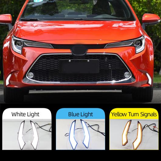 2ピース DRL ランプ 適用: トヨタ カローラ L/LE/XLE US 2019 2020 ダイナミック イエロー ウインカー 防水 LED デイタイムランニングライト ホワイト イエロー AL-II-2092 AL Turn signal
