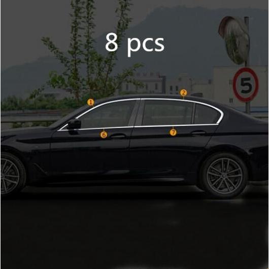 ステンレス スチール ウインドウ カバー トリム ウインドウ セントラル ピラー トリム 適用: BMW 5シリーズ 528I 530I G30 8ピース AL-II-2314 AL Exterior parts for cars|オートパーツエージェンシー2号店