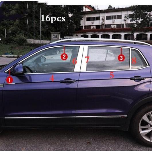 ウインドウ ピラー トリム 適用: VW T クロス 2018-2019 2020 ロングホイールベース車専用 16ピース AL-II-2368 AL Exterior parts for cars