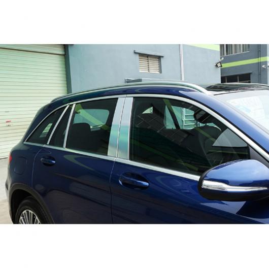 ステンレス スチール ガラス ウインドウ トリム ピラー 中央列 トリム 適用: メルセデス ベンツ GLC クラス X253 200 250 300 4ドア セダン AMG 8ピース AL-II-2274 AL Exterior parts for cars