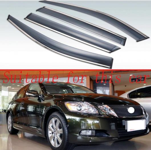 適用: レクサス GS CLASE GS300 GS350 GS430 2006 2007 2008 2011 プラスチック エクステリア バイザー エアコン 吹き出し口 シェード ウインドウ サン レイン ガード デフレクター 4ピース AL-II-2549 AL Exterior parts for cars