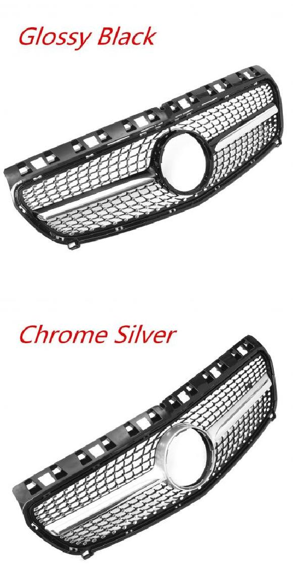 W176 A200 A250 グリル メッシュ スタイル フロント 適用: メルセデス ベンツ A45 AMG 2013 2014 2015 ブラック・シルバー AL-II-3230 AL Exterior parts for cars