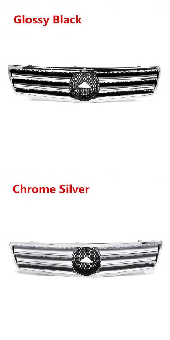 フロント バンパー メッシュ グリル 適用: メルセデス ベンツ SL クラス W129 R129 SL280 300 320 500 600 1990 2002 ブラック・シルバー AL-II-3446 AL Exterior parts for cars