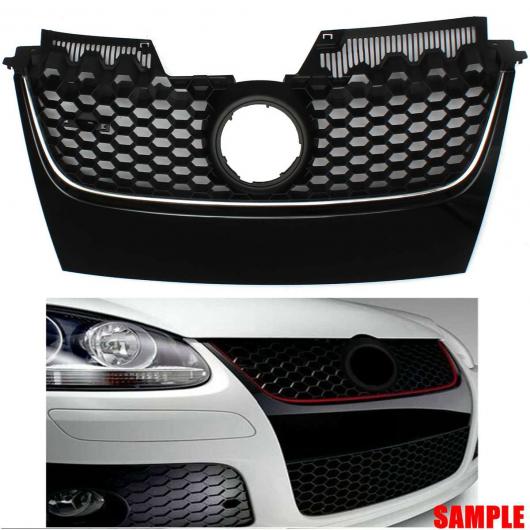 フロント センター グリル 光沢 ブラック シルバー トリム 適用: VW ジェッタ GTI 2006 2007 2008 2009 AL-II-3497 AL Exterior parts for cars｜オートパーツエージェンシー2号店