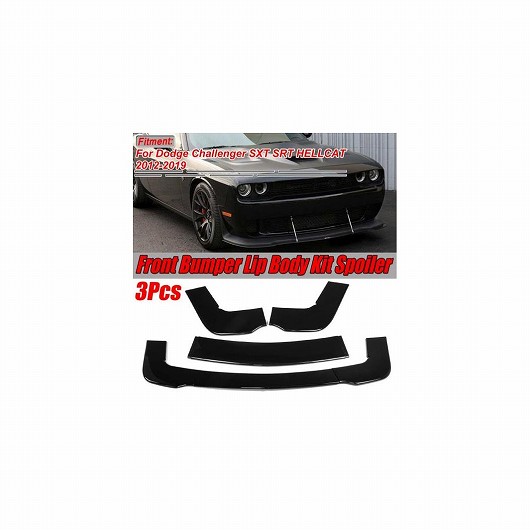 光沢 ブラック 3ピース フロント バンパー スプリッタ リップ スポイラー ディフューザー カバー トリム 適用: ダッジ/DODGE チャレンジャー SXT SRT HELLCAT 2000-2019 AL-II-3658 AL Exterior parts for cars|オートパーツエージェンシー2号店