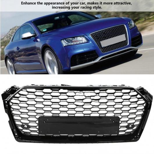 適用: フロント スポーツ HEX メッシュ ハニカム フード グリル ブラック アウディ/AUDI A5/S5 B9 2017-2018 エンブレムなし AL-JJ-0193 AL Racing grill