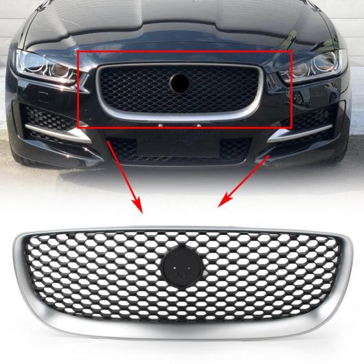 フロント センター グリル アッパー メッシュ グリル 適用: ジャガー/JAGUAR XE 2015 2016 2017 2018 シルバー ABS プラスチック AL-JJ-0268 AL Racing grill