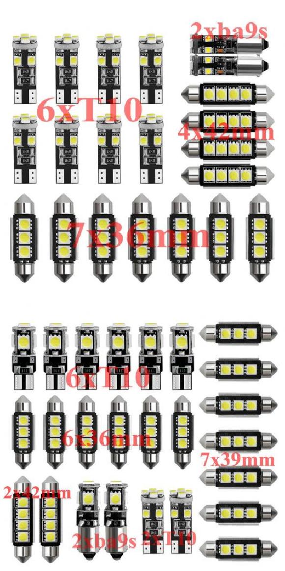 車用 内装 LED ライト キット 適用: インフィニティ/INFINITI Q45 Q40 Q70 QX50 QX60 QX70 QX80 M35 M45 エラーフリー T10 31mm 36mm 39mm 42mm 21ピース・25ピース ホワイト AL-JJ-2629 AL Interior parts for cars|オートパーツエージェンシー2号店