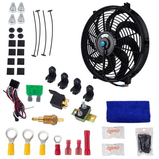 ユニバーサル ハイ パフォーマンス 12V スリム 電動 冷却 ラジエーター ファン ファン マウント キット 14 インチ ブラック AL-JJ-3001 AL Car parts｜オートパーツエージェンシー2号店