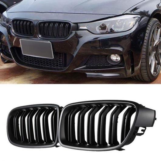 F30 グリル フロント フード グリル 適用: BMW 3シリーズ F30 F31 F35 2012-2018 ダブル スラット マット ブラック グリル 2-ピース セット タイプ001 AL-JJ-3454 AL Exterior parts for cars