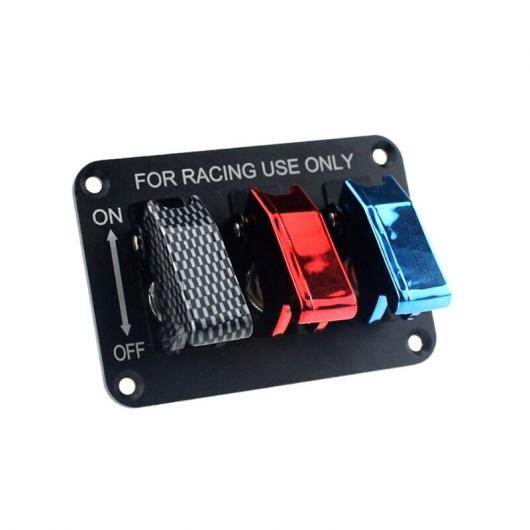 DC12V 20A トグル スイッチ パネル カーボンファイバー & レッド & ブルー レーシング スイッチ パネル 適用: レーシング AL-JJ-3849 AL Interior parts for cars