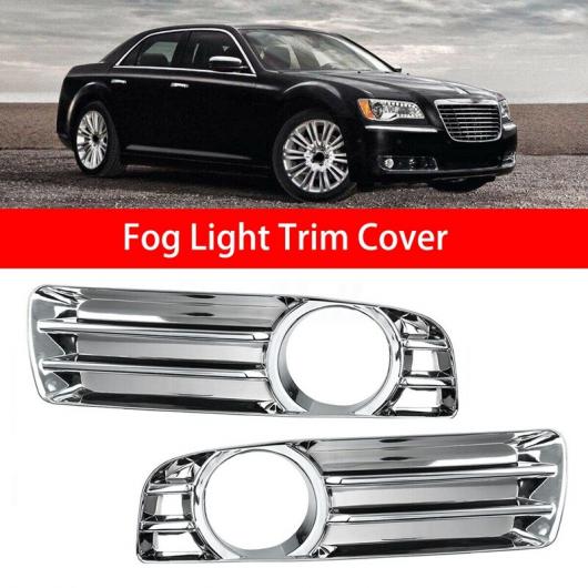 2ピース クローム フロント バンパー フォグライト ドライビング ランプ トリム カバー 適用: クライスラー/CHRYSLER 300 2005-2010 タイプ001 AL-JJ-4597 AL Exterior parts for cars