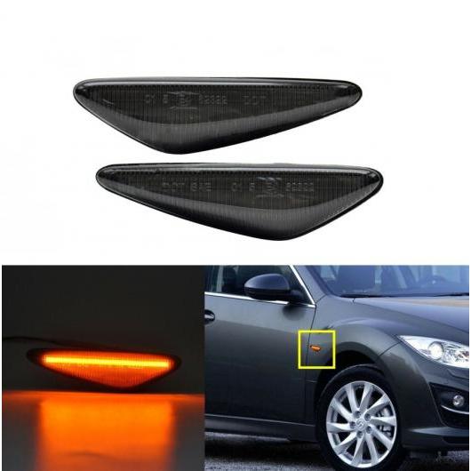 ダイナミック アンバー LED フロント サイド マーカー ライト 適用: マツダ MX-5 MX-6 16-アップ RX8 09-12 日産 ラフェスタ ハイウェイ スター クリア レンズ・スモーク レンズ AL-JJ-5846 AL Car parts