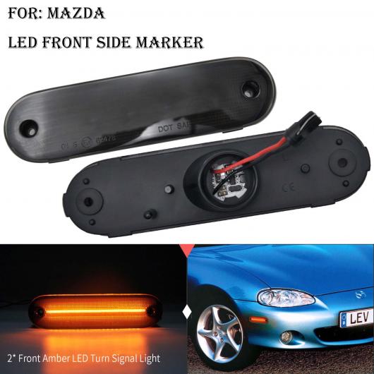 2ピース クリア/スモーク レンズ アンバー LED フロント サイド マーカー ライト ランプ 適用: マツダ ミアータ MX-5 1990-2005 クリア レンズ・スモーク レンズ AL-JJ-5848 AL Car parts|オートパーツエージェンシー2号店