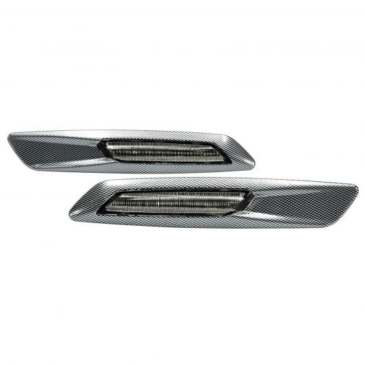 スモーク クリア レンズ 3D カーボン フィニッシャー ホワイト/アンバー LED サイド マーカー ランプ 適用: BMW 1 3 5シリーズ E60 E80 E82 E90 クリア レンズ・スモーク レンズ AL-JJ-5852 AL Car parts