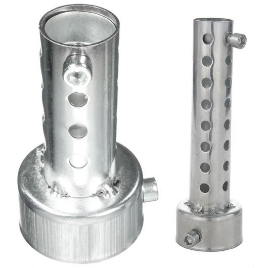 2ピース シルバー バイク エキゾースト CAN マフラー DB サイレンサー 42mm×80mm＆42mm×140mm シルバー AL-JJ-6029 AL Car parts