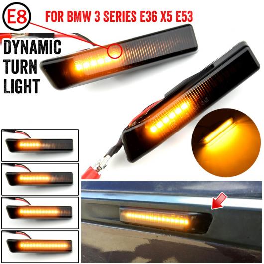 LED ダイナミック ターンシグナルライト サイド マーカー フェンダー シーケンシャル ランプ ウインカー 適用: BMW E36 M3 フェイスリフト 1997-1999 X5 E53 1999-2006 AL-JJ-6490 AL Car parts
