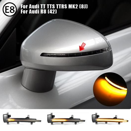 適用: アウディ/AUDI TT TTS MK2 8J 2007-2014 TT RS R8 LED ダイナミック ターンシグナルライト シーケンシャル サイド ウイング ミラー インジケーター ランプ ウインカー トリム AL-JJ-6579 AL Car parts