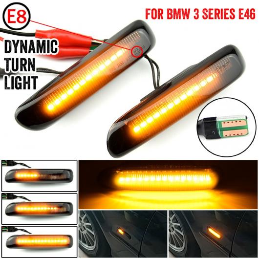 適用: BMW 3シリーズ E46 セダン クーペ ワゴン コンバーチブル 1997-2001 LED ダイナミック ターンシグナルライト サイド フェンダー マーカー シーケンシャル ランプ AL-JJ-7093 AL Car parts