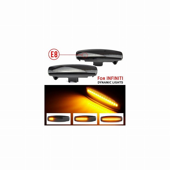 LED ダイナミック サイド マーカー ターンシグナルライト 適用: インフィニティ/INFINITI EX25 EX35 EX37 FX35 FX37 FX50 日産 フーガ ムラーノ パスファインダー スカイライン AL-JJ-7012 AL Car parts|オートパーツエージェンシー2号店