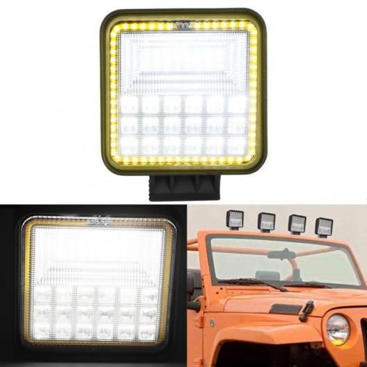 LED ヘッドライト スクエア ワーク イエロー ライト 126W 42LED ユニバーサル ボート ランプ アクセサリー AL-JJ-8387 AL Car parts