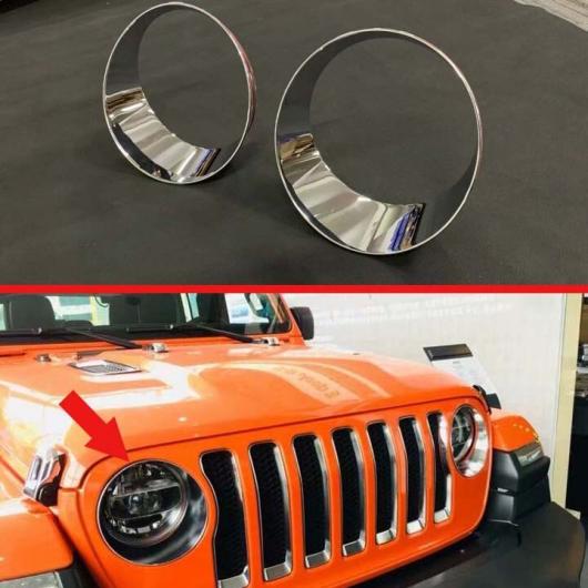 適用: ジープ/JEEP ラングラー JL 2018 2019 ABS クローム フロント ヘッド ライト ヘッドライト ランプ カバー トリム モールディング フレーム AL-JJ-9344 AL Exterior parts for cars