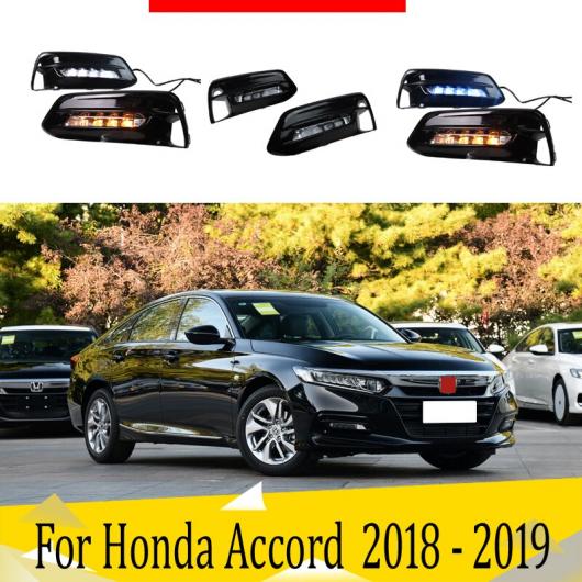 2ピース 適用: ホンダ アコード 2018 2019 LED デイタイム ランニング ライト DRL フォグランプ ホール イエロー ウインカー ランプ ブルー ナイト ライト AL-JJ-9562 AL Car parts