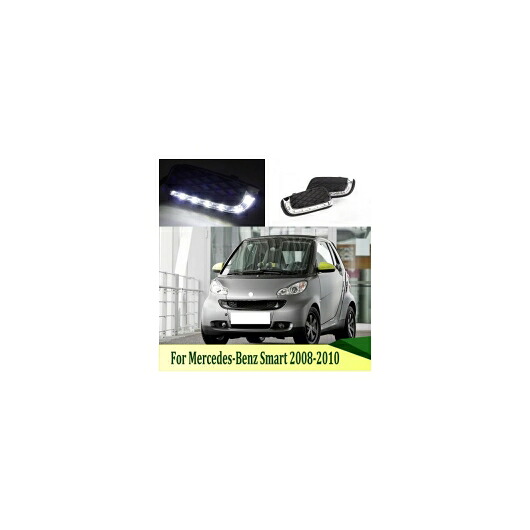 2ピース 適用: メルセデス-ベンツ スマート 2008-2010 6000K ホワイト ライト LED デイタイム ドライビング ランニング ライト DRL フォグランプ AL-JJ-9568 AL Car parts