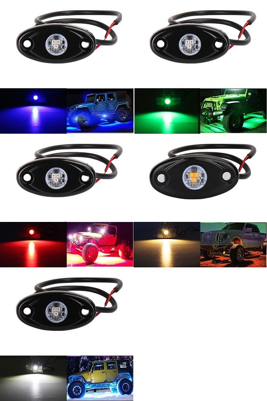 防水 LED ロック ライト 適用: ジープ/JEEP ATV UTV オフロード トラック ボート アンダーボディ トレイル RIG ランプ アンダーグロー LED ネオン ライト ブルーB～ホワイトB 2ピース AL-KK-2499 AL Car parts
