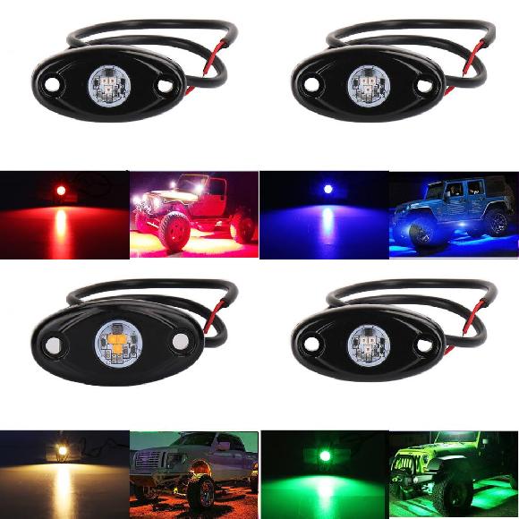 LED ロック ライト キット 適用: ジープ/JEEP ATV SUV オフロード ボート アンダーボディ トレイル RIG ランプ アンダーグロー LED ネオン トレイル RIG ライト ホワイト～グリーン 2ピース AL-KK-2501 AL Car parts