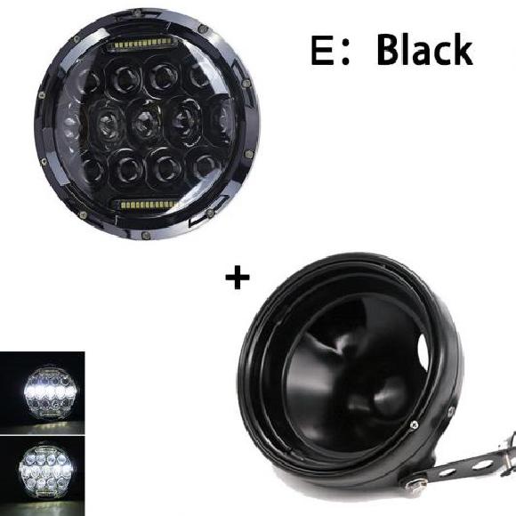 7インチ 80W ドット SAE E9 オートバイ ヘッドランプ 7インチ シェル ハウジング ヘッドライト ブラケット 適用: ハーレーダビッドソン 1セット 75W ブラック AL-KK-2508 2輪 AL Motorcycle parts