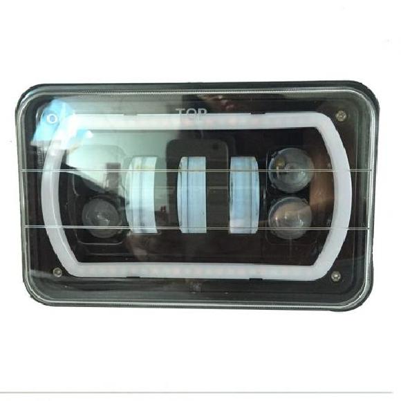 ペア 5インチ 4X6 DRL LED ヘッドランプ 4X6 LED トラック ヘッドライト HI/LO ビーム スクエア ヘッドライト 適用: ジープ/JEEP チェロキー/CHEROKEE ダッジ/DODGE バン ブラック AL-KK-2538 AL Car parts