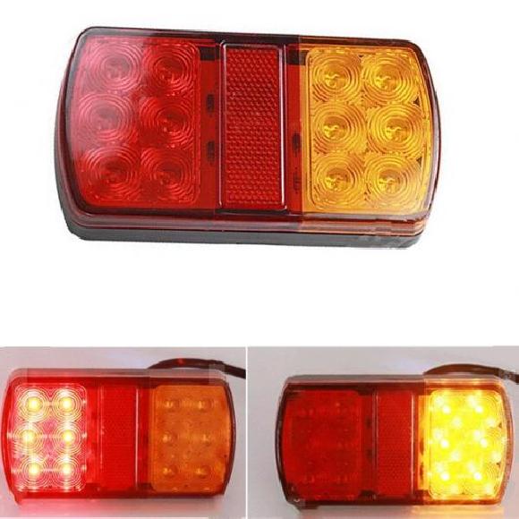 2ピース 防水 LED テールライト リア ランプ ペア ボート トレーラー リア パーツ 適用: トレーラー トラック ライト 2ピース 12LED 12V・24V AL-KK-2553 AL Car parts