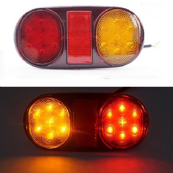2ピース 防水 LED テールライト リア ランプ ペア ボート トレーラー リア パーツ 適用: トレーラー トラック ライト 2ピース 14LED 12V・24V AL-KK-2553 AL Car parts