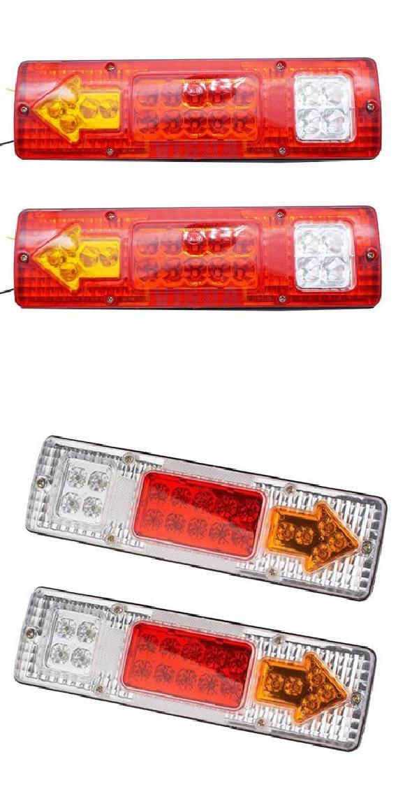 1 ペア トラック トレーラー リア ライト 防水 キャンパー インジケーター リバース バン トラック テールライト 2ピース 19LED 12V・24V AL-KK-2564 AL Car parts