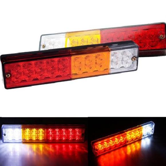 2ピース 防水 トラック LED テールライト リア ランプ ストップ リバース セーフティー インジケーター フォグライト 適用: トレーラー トラック 2ピース 20LED 12V・24V AL-KK-2570 AL Car parts