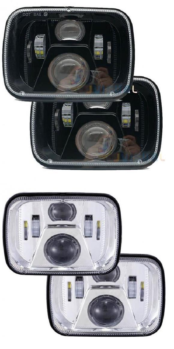 ペア ヘッドランプ 適用: ジープ/JEEP YJ XJ チェロキー/CHEROKEE 5&times;7 長方形 LED ヘッドライト 6X7 スクエア LED トラック ライト ヘッドランプ 適用: MJ ポスト ブラック・クロム AL-KK-2604 AL Car parts｜オートパーツエージェンシー2号店