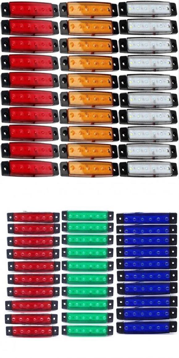 6 SMD LED トラック ローリー トレーラー サイド マーカー インジケータ 30ピース レッド イエロー ホワイト・30ピース レッド グリーン ブルー 12V・24V AL-KK-2661 AL Car parts