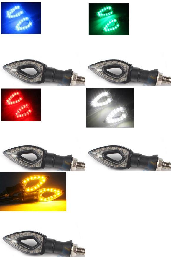 2ピース 12 LED 12V ユニバーサル オートバイ ターンシグナルライト トップ インジケーター ライト ウインカー ライト バイク ランプ マルチ 2ピース ブルー～2ピース アンバー AL-KK-2664 2輪 AL Motorcycle parts