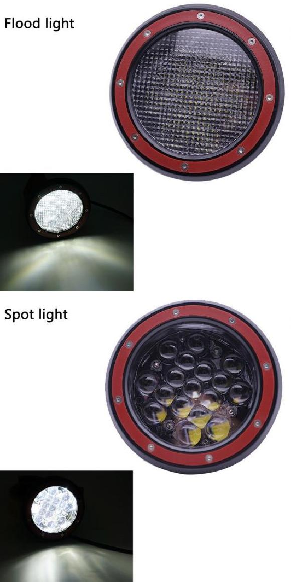 1ピース 51W ラウンド 5 LED ワーク ライト スポット オフ ロード フォグ ドライビング ルーフ バー バンパー 適用: ジープ/JEEP SUV 5インチ 投光・5インチ スポット AL-KK-2774 AL Car parts