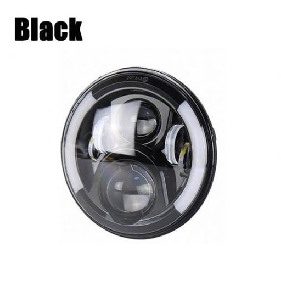 7インチ LED ヘッドライト DRL チューニング シグナル イカリング 7 マウント バケツ シェル 適用: オートバイ モーターバイク ブラック ヘッドライト AL-KK-2777 2輪 AL Motorcycle parts