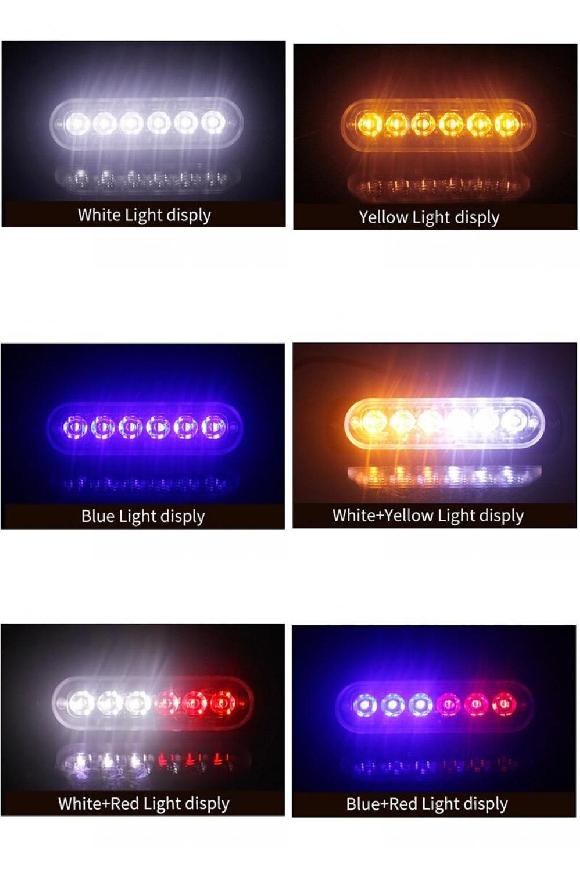 2ピース 12 LED スーパー ブライト ホワイト&アンバー ワーニング ライト トラック バン サイド ストロボ ライト レッド ブルー ストロボ ホワイト~ブルー レッド AL-KK-2799 AL Car parts