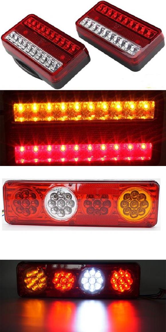 2ピース 防水 LED テールライト リア ランプ ペア ボート トレーラー リア パーツ 適用: トレーラー トラック ライト 2ピース 20LED・2ピース 12V・24V AL-KK-2817 AL Car parts