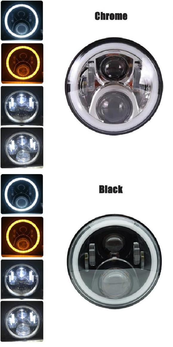 7インチ LED ヘッドライト 60W LED ヘッドライト 適用: 自動車 オートバイ ハイ ロー ビーム ラウンド プロジェクター ヘッドライト アングル アイ 1ピース AL-KK-2831 2輪 AL Motorcycle parts