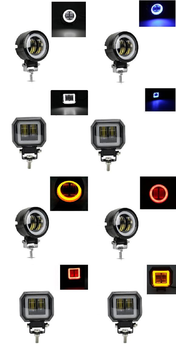 ヘッドライト12V-80V 防水 ラウンド エンジェルアイ LED ライト ポータブル SPOTLIGHTS オートバイ オフロード トラック 1ピース ホワイト ホワイト～1ピース ホワイト レッド AL-KK-2845 AL Car parts 6,630円