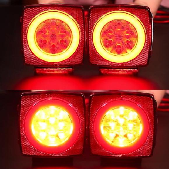 ボート トレーラー 耐水 スクエア LED テールライト アンダー 80インチ テール ブレーキ ボート S R3N5 サイド ライト 反射 ストリップ キット テールライト 2ピース テールライト AL-KK-2923 AL Car parts｜オートパーツエージェンシー2号店