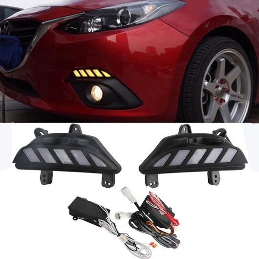 ダイナミック ターンシグナルライト 調光 スタイル リレー 12V LED DRL デイタイム ランニング ライト 適用: MAZDA3 アクセラ 2014 2015 2016 AL-KK-3878 AL Car parts