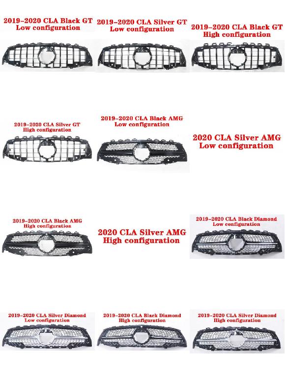 AL 適用: メルセデスベンツ CLA ミドル グリル AMG ABS プラスチック GT フロント グリル バーチカル バー W118 C118 2020 + スタイル 1～スタイル 12 AL-KK-4412 Exterior parts for cars｜オートパーツエージェンシー2号店 55,746円