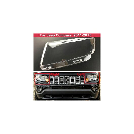AL クリア ランプシェード ランプ シェル ヘッドライト シェル カバー 適用: ジープ/JEEP コンパス 2011 2012 2013 2014 2015 左右 AL-KK-4642 Car parts｜オートパーツエージェンシー2号店