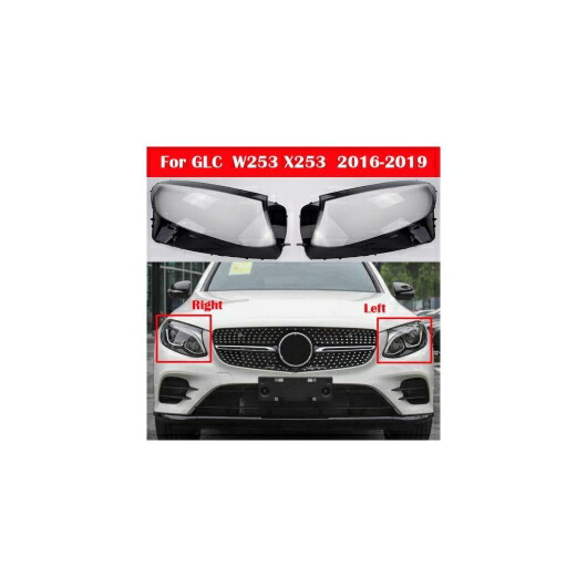 AL ヘッドライト カバー GLC200 GLC260 GLC300 ランプ シェード オート レンズ ガラス シェル 適用: メルセデスベンツ GLC クラス W253 X253 2016-2019 左右 AL-KK-4670 Car parts｜オートパーツエージェンシー2号店